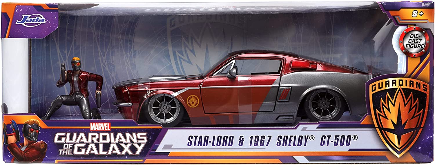 FORD Mustang Shelby GT500 avec figurine STAR LORD Les gardiens de