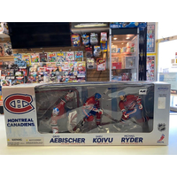 Emballage Triples de la NHL Montreal Canadiens Gardien de but David Aebischer joueurs  hockey Saku Koivu Michael Ryder figurine Mcfarlane Toys