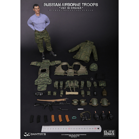 Troupe Russe (Russian airborne) aéroportée VDV en Crimée série Elite figurine 12 po Damtoys 78019