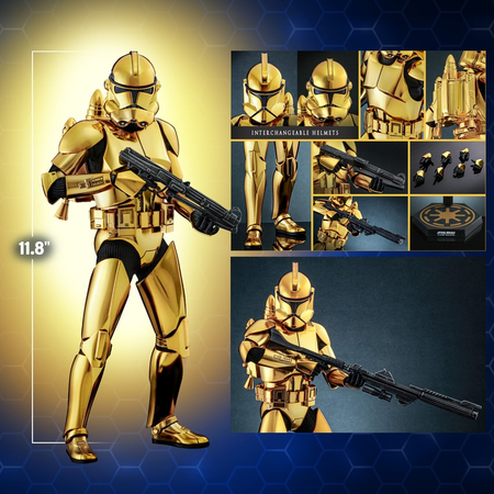 Star Wars Clone Trooper (GOLD CHROME VERSION) Exclusive 1:6 Scale Figure Hot Toys 913143 MMS735