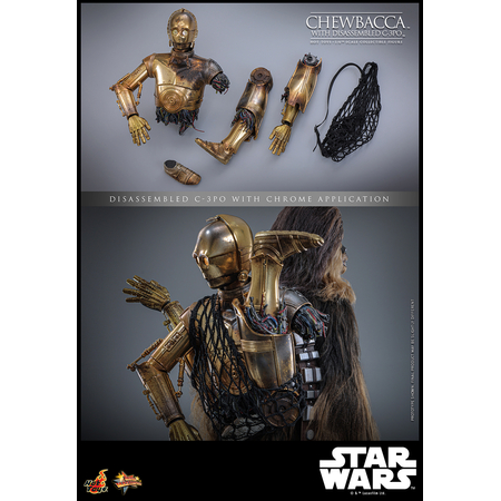 Star Wars: L'Empire Contre-Attaque - Chewbacca avec C-3PO démonté Figurine Échelle 1:6 Hot Toys MMS766 903739