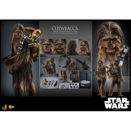 Star Wars: L'Empire Contre-Attaque - Chewbacca avec C-3PO démonté Figurine Échelle 1:6 Hot Toys MMS766 903739