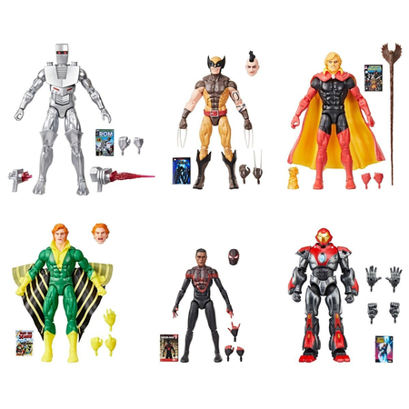 Marvel Legends Comics-Inspired Set of 6-Inch Action Figures (Daken Wolverine, Spaceknight, Adam Warlock, Miles Morales, Banshee, Iron Man) Hasbro