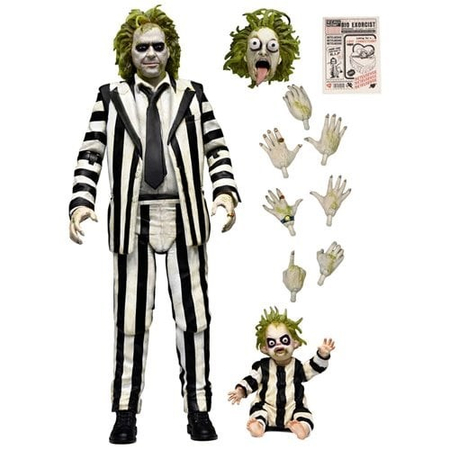 Beetlejuice Ultimate Striped Suit Beetlejuice Figurine Échelle 7 pouces NECA 57304